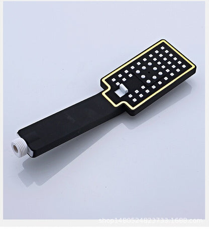 Juno Black & Gold Rain Shower System Thermostatic LED Digital Display Mixer