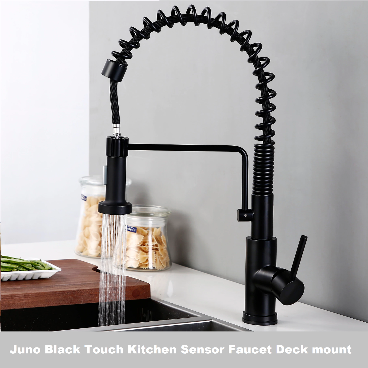 Touch Control Black Kitchen Faucet Pull Out