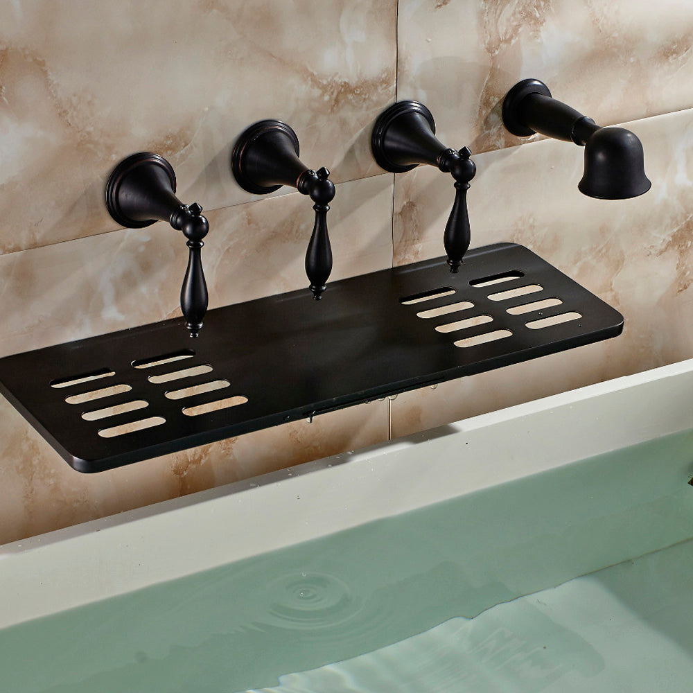 Juno Boss Super Luxury Oil Rubbed Bronze Shower Faucet Bathtub Mixer with Soap Dish Wall Mount