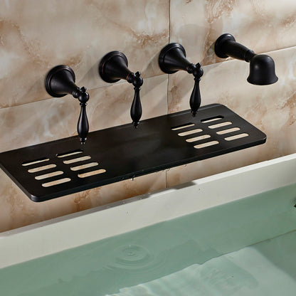 Juno Boss Super Luxury Oil Rubbed Bronze Shower Faucet Bathtub Mixer with Soap Dish Wall Mount