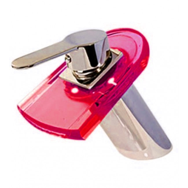 Juno Brass+Glass Color Changing LED Waterfall Bathroom Sink Faucets