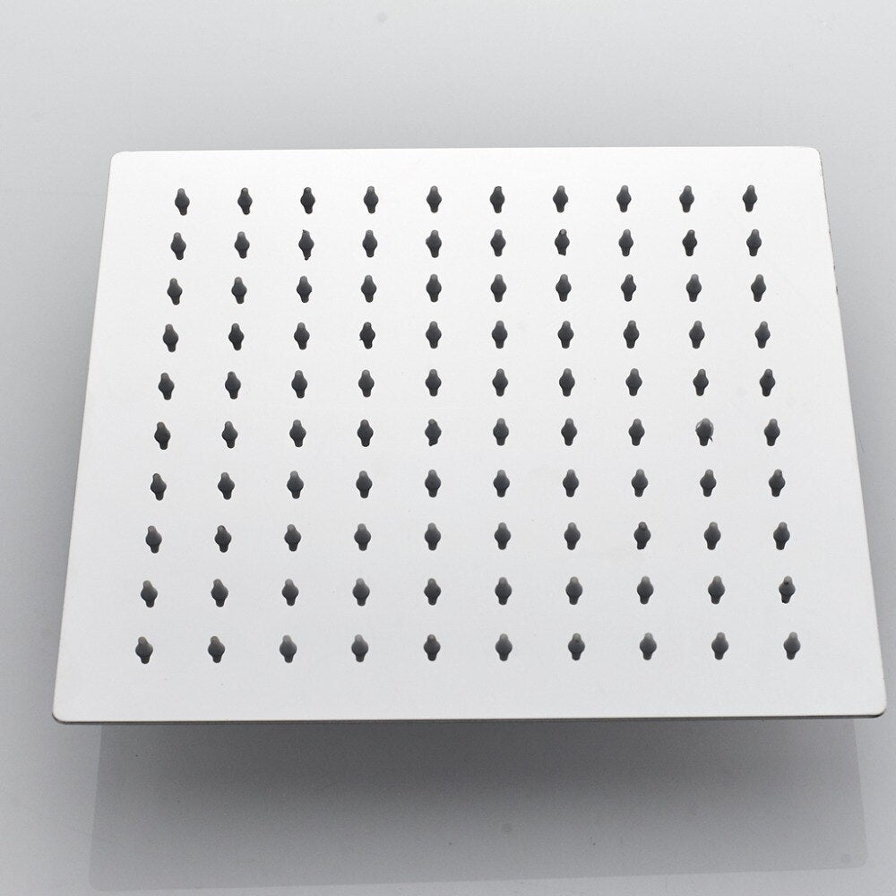 Juno Brass Square LED Shower Head with Brass Shower Faucet