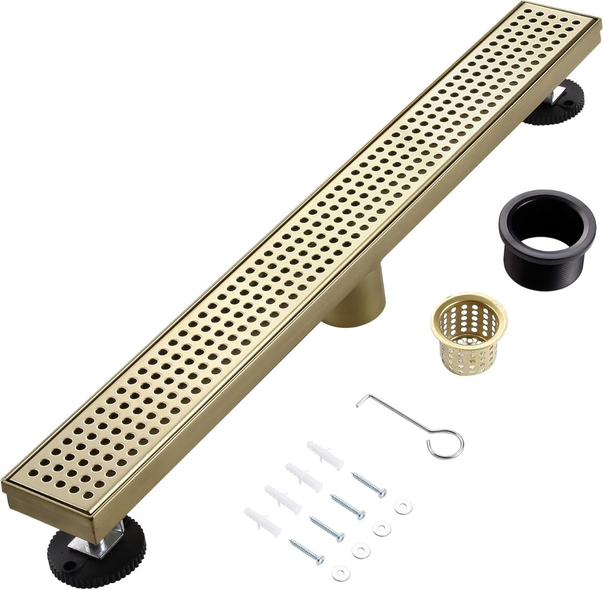 Juno Brushed Gold 48 inch Bathroom Shower Drain