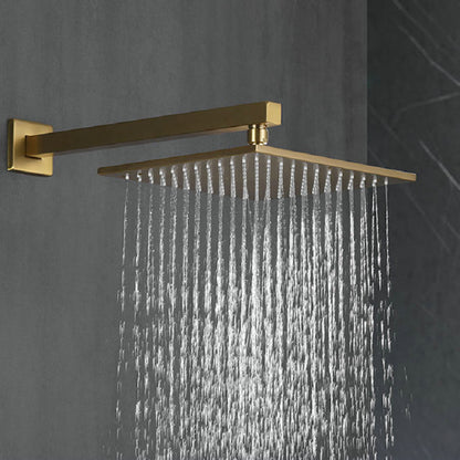 Juno Brushed Gold Shower Head Set Wall Mount Rainfall Square Shower Head