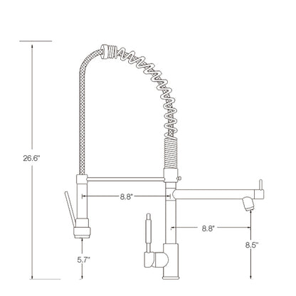 Juno Brushed Nickel Kitchen Faucet with Pull Out Sprayer & Dual Water Outlet