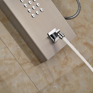 Juno Brushed Nickel Stainless Steel Contemporary Bath Shower Faucets
