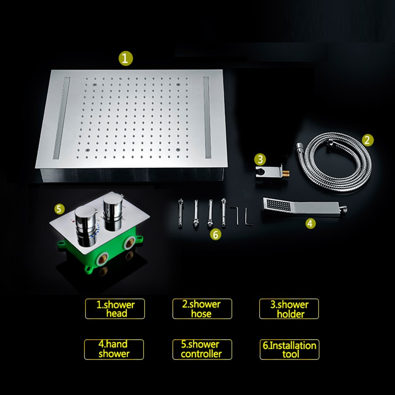 Juno Ceiling Mount Electric LED Chrome Rainfall Bathroom Shower