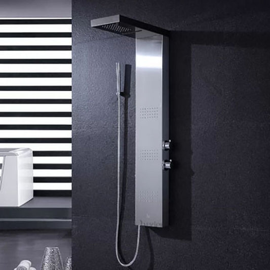 Juno Chrome Finish Jetted Rain Shower Panel with Hand Held Shower Head