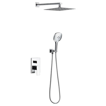 Juno Chrome Shower Head Set 8/10/12" Rainfall Shower Head Cold and Hot Mixer Tap