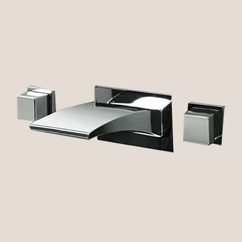 Juno Chrome Wall Mount BathTab Faucet Dual Handle