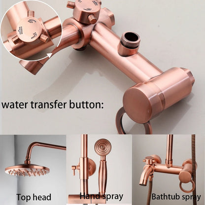Juno Classic Round Rose Gold Wall Mount Single Handle Shower with Hand Held Shower