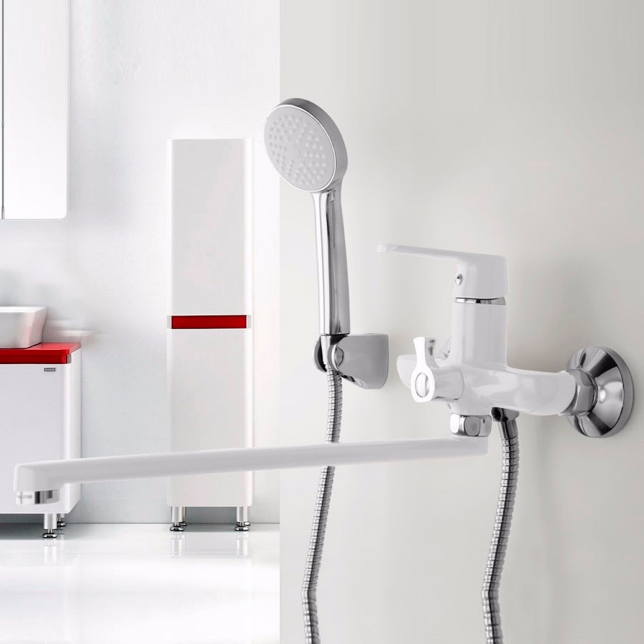 Colourful Single Handle Wall Mounted Faucet with Hand Held Shower