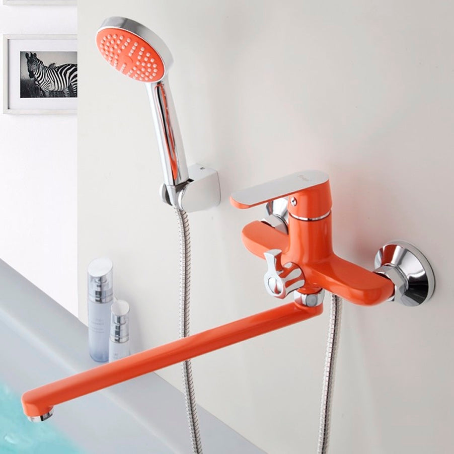 Colourful Single Handle Wall Mounted Faucet with Hand Held Shower