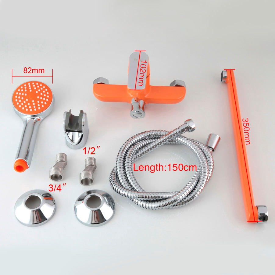 Colourful Single Handle Wall Mounted Faucet with Hand Held Shower