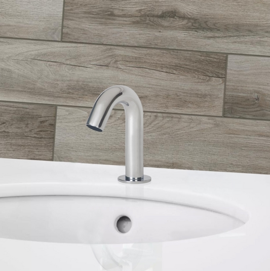 Juno Polished Chrome Short Goose Neck Commercial Sensor Faucet