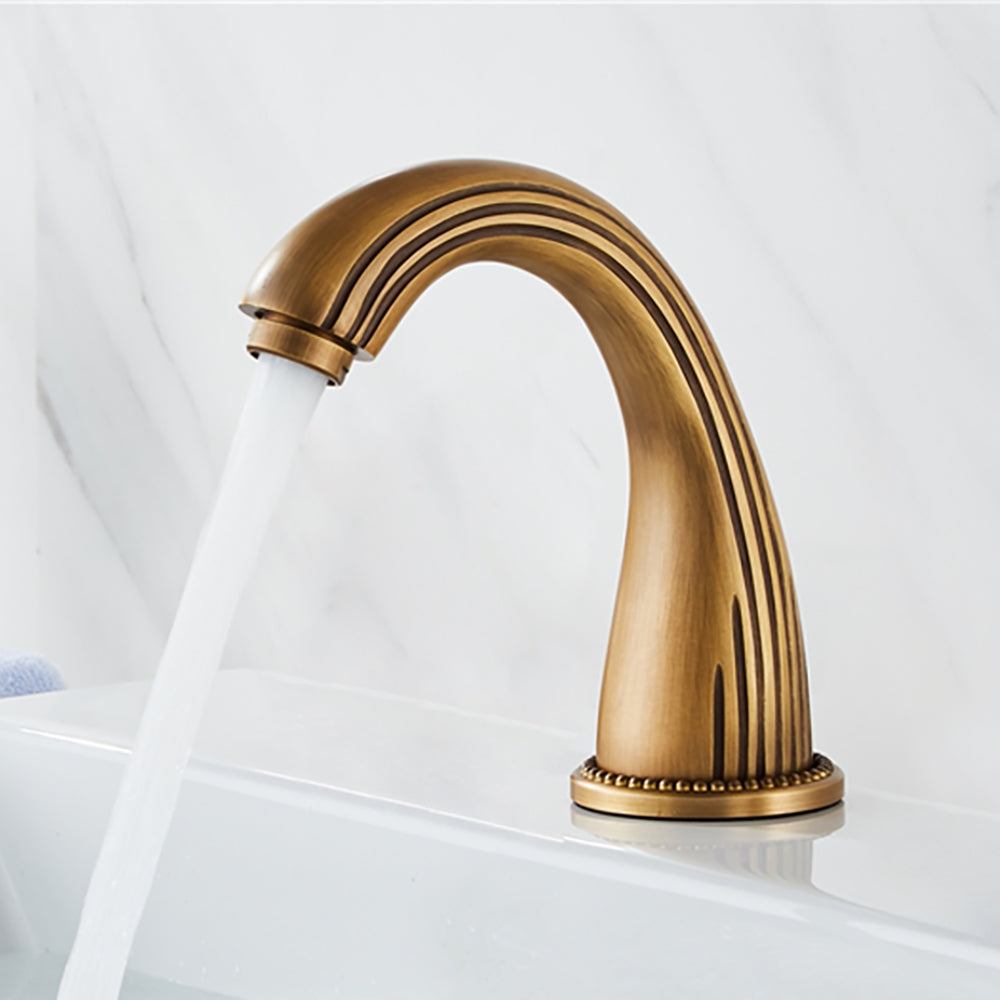 Juno Commercial Antique Brass Finish Deck Mounted Touchless Bathroom Faucet