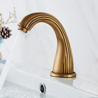 Juno Commercial Antique Brass Finish Deck Mounted Touchless Bathroom Faucet