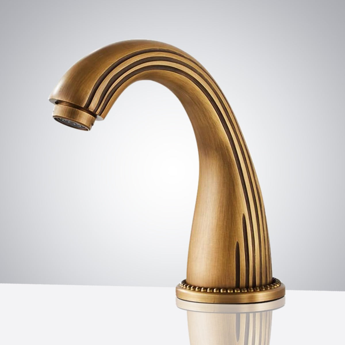 Juno Commercial Antique Brass Finish Deck Mounted Touchless Bathroom Faucet