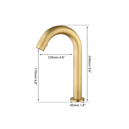 Juno Commercial Antique Brass Finish Deck Mounted Touchless Bathroom Faucet