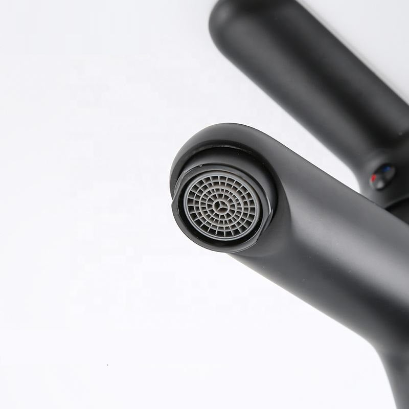 Juno Commercial Black Deck Mounted Single Handle Bathroom Faucet