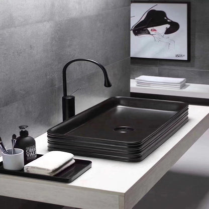 Juno Commercial Black Finish Deck Mounted Single Handle Counter Basin Sink Faucet