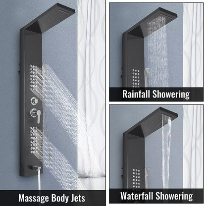 Juno Commercial Brushed Nickel Wall Mounted Bathroom Shower Panel