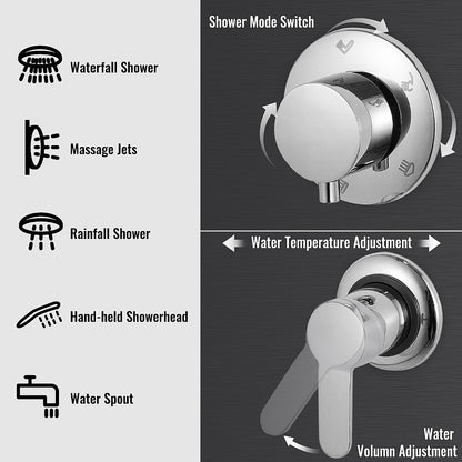 Juno Commercial Brushed Nickel Wall Mounted Bathroom Shower Panel