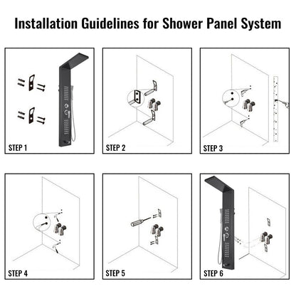 Juno Commercial Brushed Nickel Wall Mounted Bathroom Shower Panel