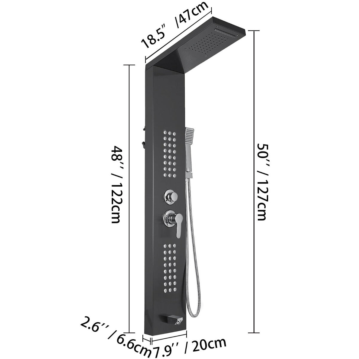 Juno Commercial Brushed Nickel Wall Mounted Bathroom Shower Panel