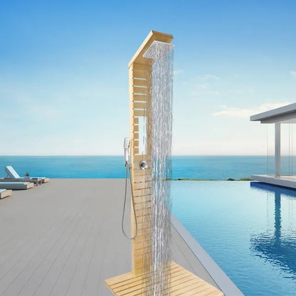 Juno Commercial Outdoor Pool Shower Panel in Brown Finish