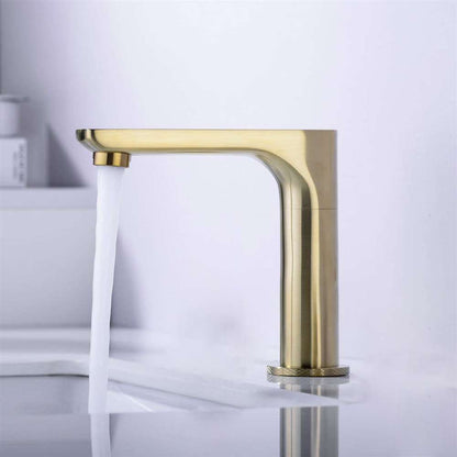 Juno Commercial Brushed Gold Finish Deck Mounted Automatic Touchless Bathroom Faucet