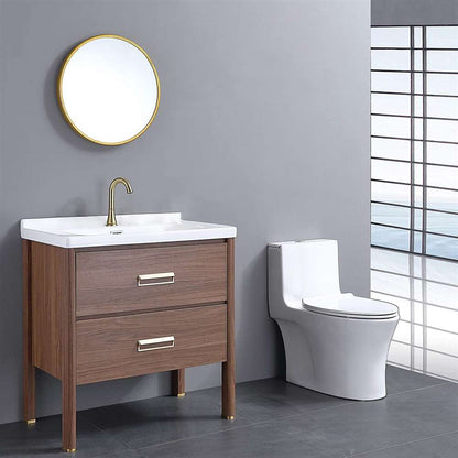 Juno Commercial Brushed Gold Finish Deck Mounted Motion Sensor Touchless Bathroom Faucet