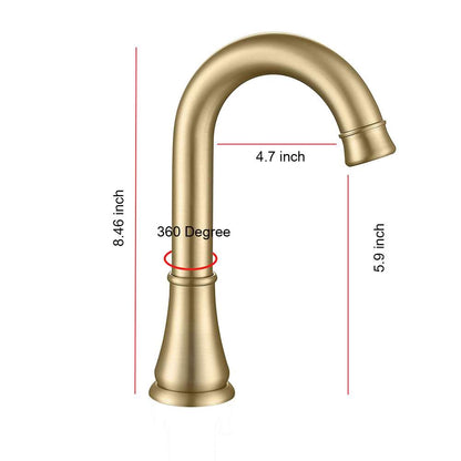 Juno Commercial Brushed Gold Finish Deck Mounted Motion Sensor Touchless Bathroom Faucet