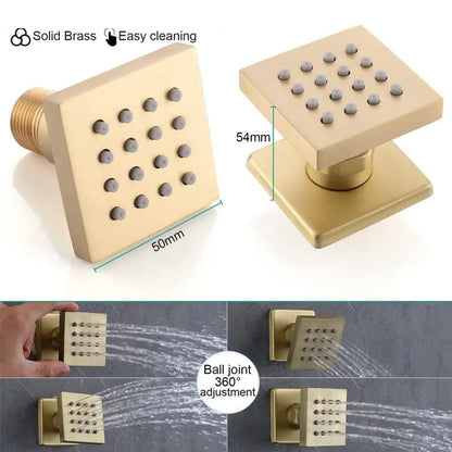 Juno Commercial Brushed Gold Single Handle Wall Mounted Shower System