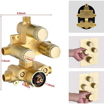 Juno Commercial Brushed Gold Single Handle Wall Mounted Shower System