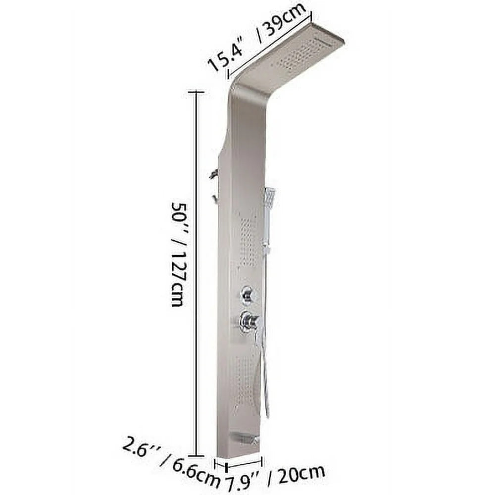 Juno Commercial Brushed Nickel Deck Mounted Dual Handle Bathroom Shower Panel