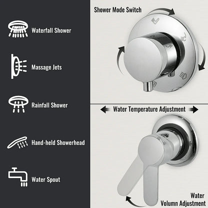Juno Commercial Brushed Nickel Deck Mounted Dual Handle Bathroom Shower Panel