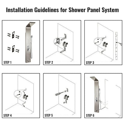 Juno Commercial Brushed Nickel Deck Mounted Dual Handle Bathroom Shower Panel