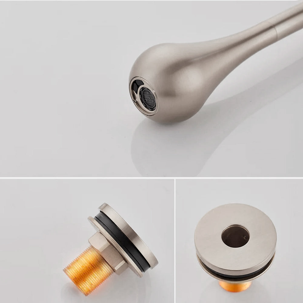 Juno Commercial Brushed Nickel Ceiling Mounted Single Hot and Cold Bathroom Faucet