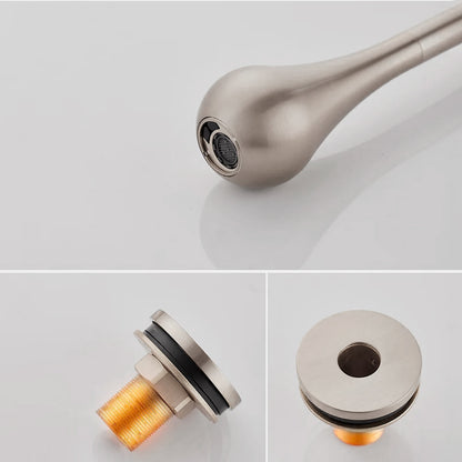 Juno Commercial Brushed Nickel Ceiling Mounted Single Hot and Cold Bathroom Faucet