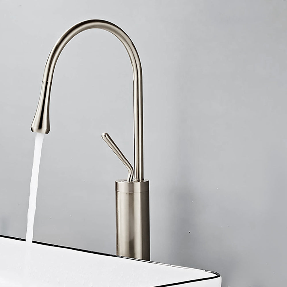 Juno Commercial Brushed Nickel Deck Mounted Single Handle Countertop Sink Faucet