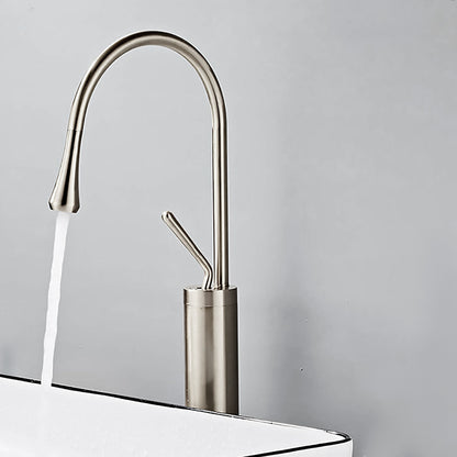 Juno Commercial Brushed Nickel Deck Mounted Single Handle Countertop Sink Faucet