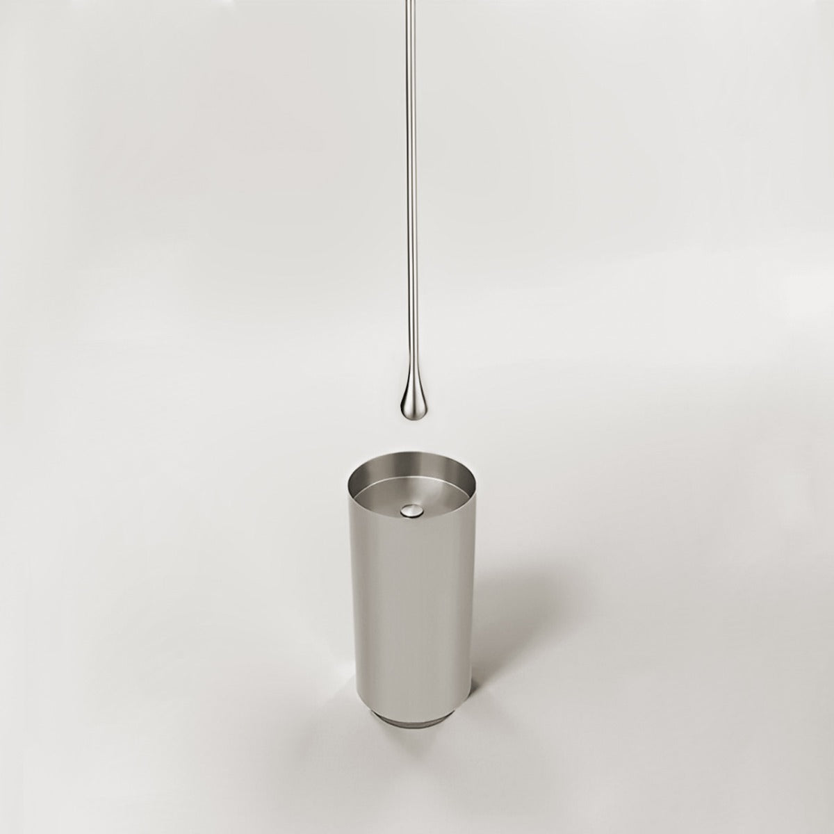 Juno Commercial Brushed Nickel Ceiling Mounted Single Hot and Cold Bathroom Faucet