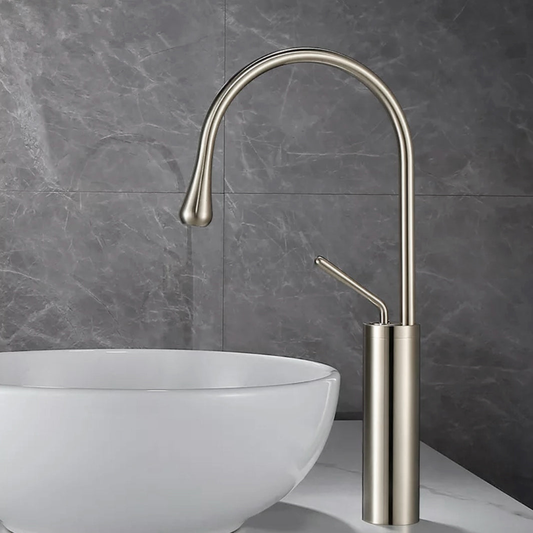 Juno Commercial Brushed Nickel Deck Mounted Single Handle Countertop Sink Faucet