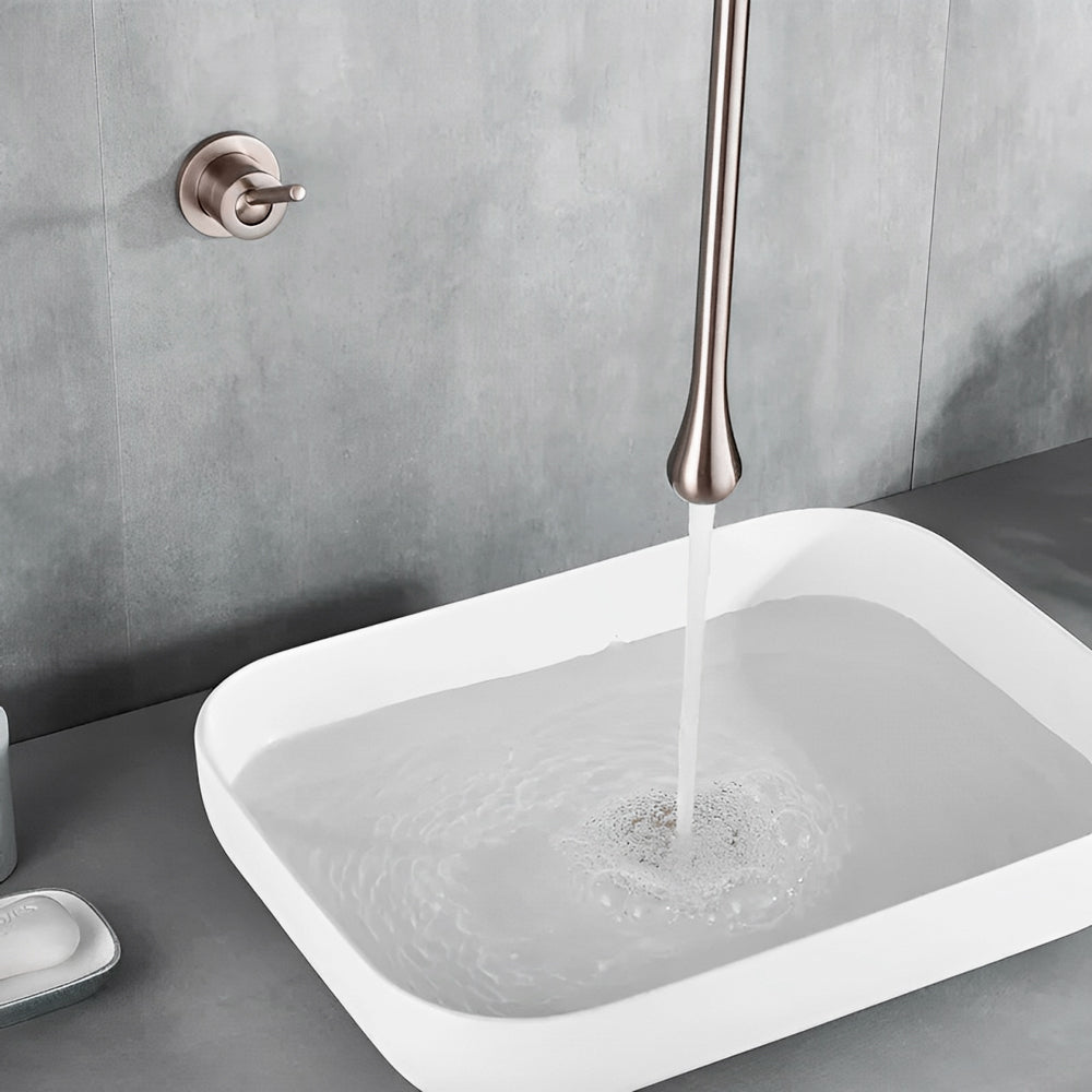 Juno Commercial Brushed Nickel Ceiling Mounted Single Hot and Cold Bathroom Faucet