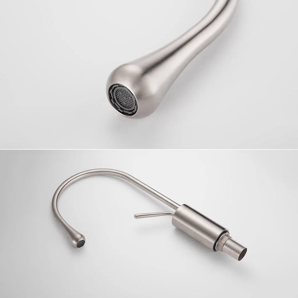 Juno Commercial Brushed Nickel Deck Mounted Single Handle Countertop Sink Faucet