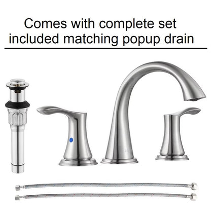 Juno Commercial Brushed Nickel Faucet Deck Mounted Hot & Cold