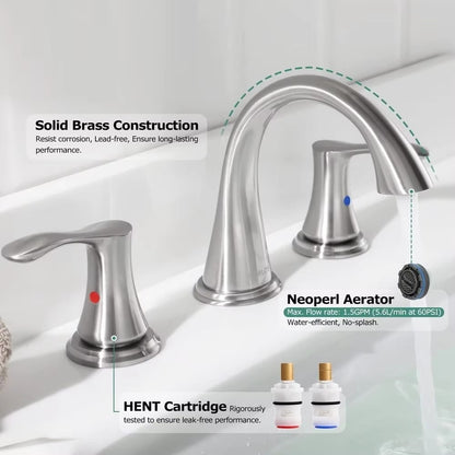 Juno Commercial Brushed Nickel Faucet Deck Mounted Hot & Cold