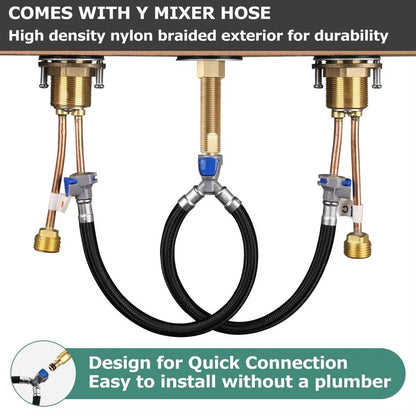 Juno Commercial Brushed Nickel Faucet Deck Mounted Hot & Cold