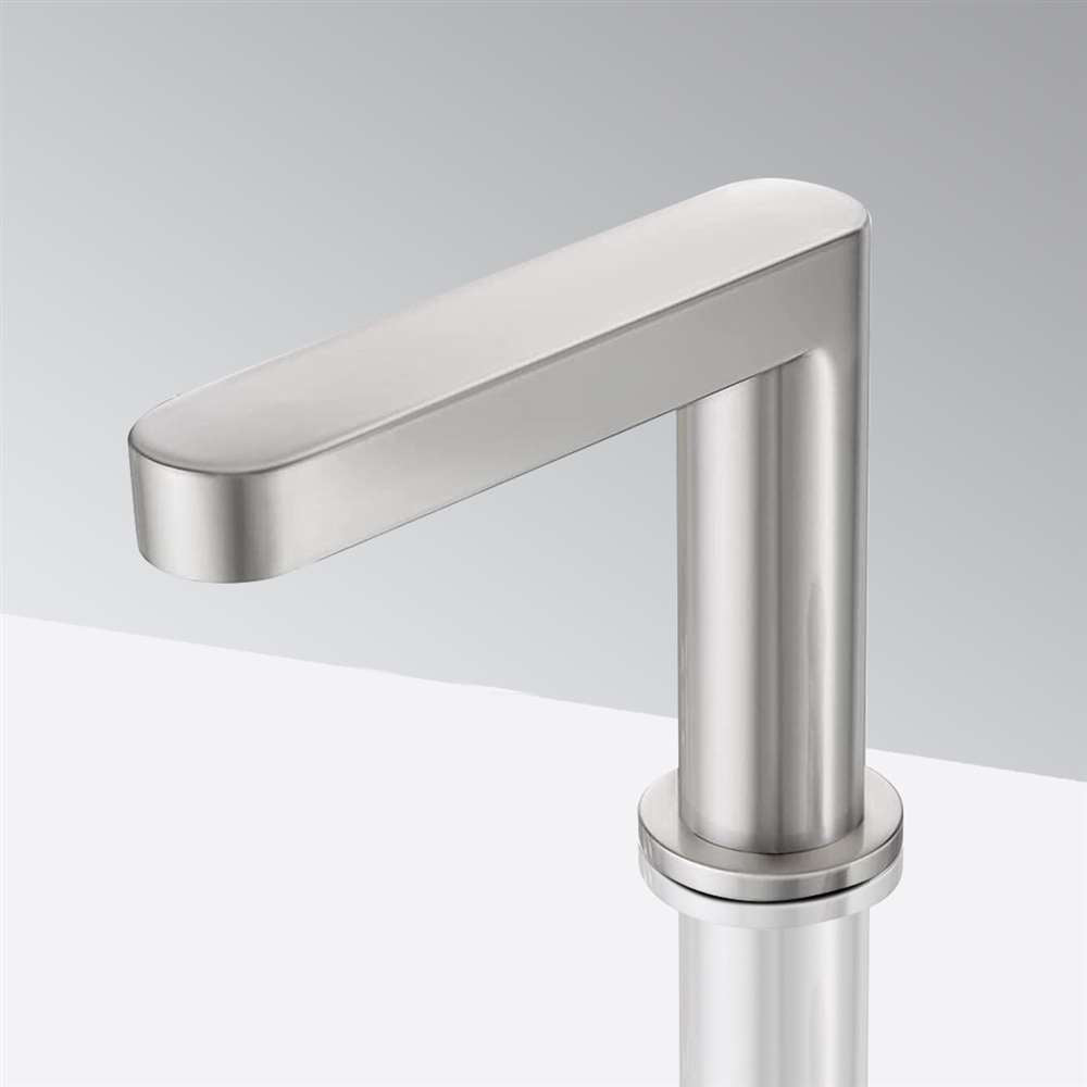Juno Commercial Brushed Nickel Finish Deck Mounted Bathroom Touchless Faucet